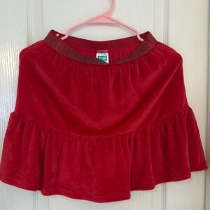 Red Ruffled Mini Bubble Skirt
